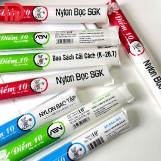 Cuộn 10 Bìa Bao Trong Nylon Bao Tập, Vở /Bao SGK /Bao Sách Cải Cách Kiếng Trong Suốt Tiện Lợi