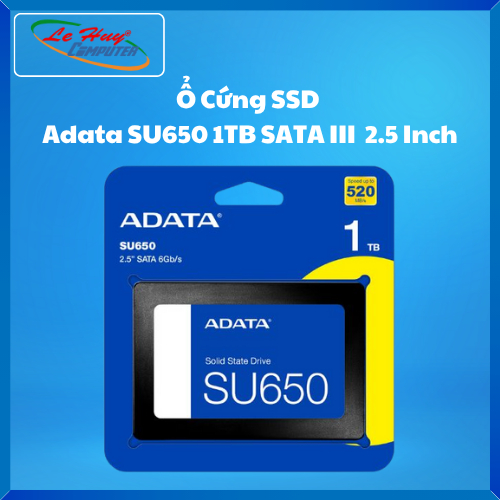 SSD Adata SU650 1TB SATA3 2.5 inch (Đọc 520MB/s, Ghi 450MB/s) - (ASU650SS-1TT-R) Hàng Chính Hãng