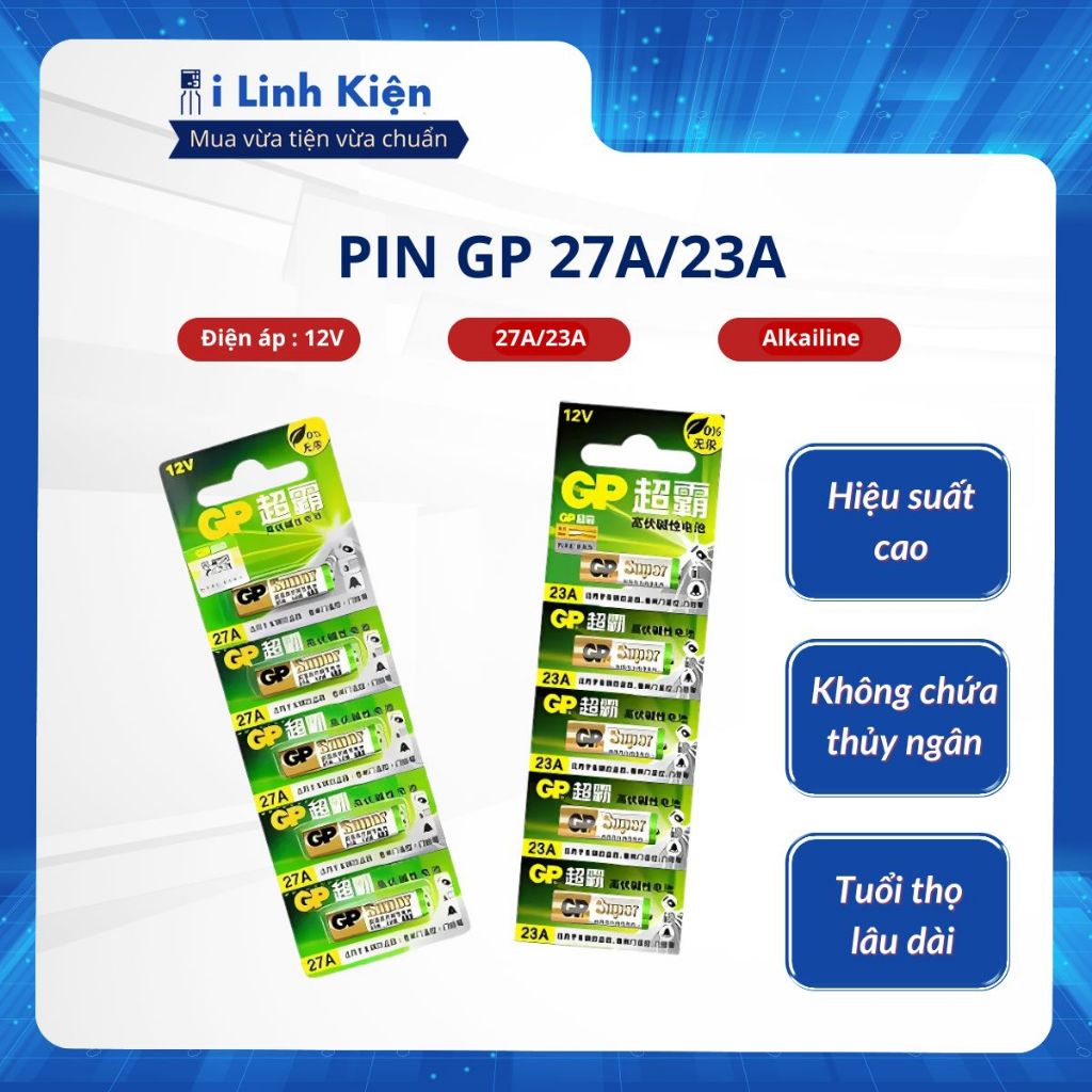(THANH LÝ) Pin A27, A23 12V PowerCell Alkaline