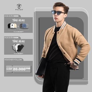 Áo khoác nam,bomber nam Polido Dạ Phối Bo chất dạ mềm mịn ấp áp 2 lớp giữ nhiệt kiểu dáng slimfit