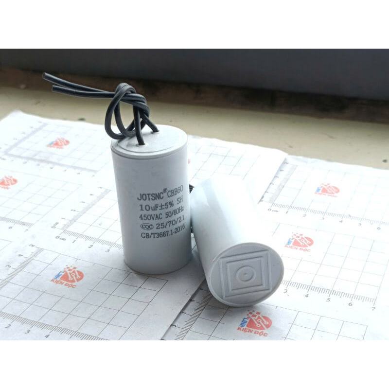 Tụ khởi động CBB60 10uF 450V màu trắng