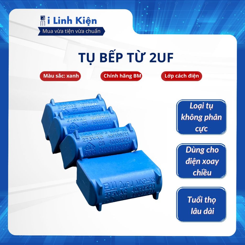 Tụ bếp từ 2UF 275V chất lượng tốt.