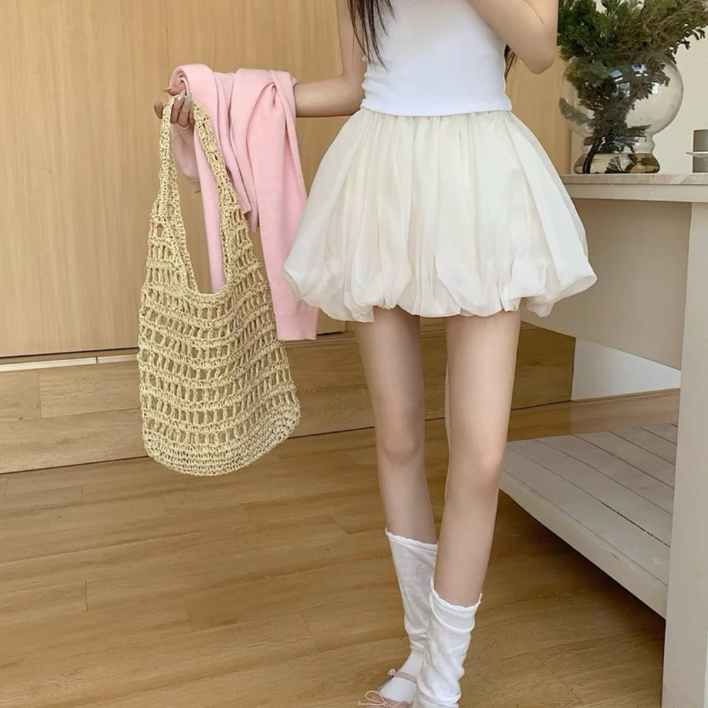 (có big size) CHÂN VÁY BÍ VẢI TƠ PHỒNG CÓ QUẦN TRONG MINISIZE BIGSIZE | BigBuy360 - bigbuy360.vn