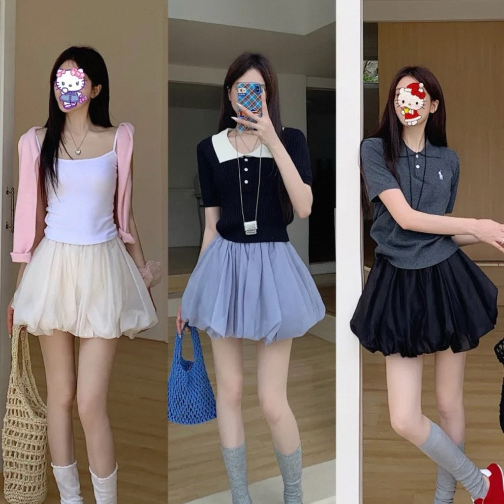 (có big size) CHÂN VÁY BÍ VẢI TƠ PHỒNG CÓ QUẦN TRONG MINISIZE BIGSIZE | BigBuy360 - bigbuy360.vn
