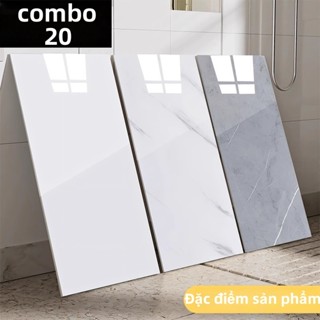 Combo 20 miếng xốp dán tường giả đá thạch anh phủ bóng cao cấp, nhựa giả gạch men tự dán– KT 30x60cm