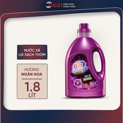 Nước xả làm mềm vải Lix sạch thơm hương ngàn hoa túi 1,8/ 2,2/ 3,2L - Lixco