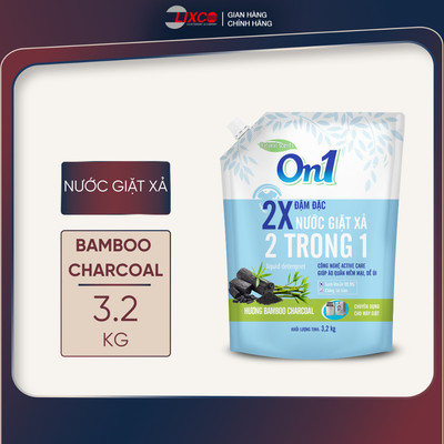 Túi Nước giặt xả On1 hương Bamboo Charcoal 3.2Kg T04 sạch khuẩn, khử mùi, kết hợp giặt xả 2 trong 1 20501