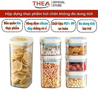  Hộp nhựa đựng thực phẩm đồ khô hộp bảo quản thực phẩm hút chân không Hũ nhựa kín đựng hạt trà cafe bánh - THEA 