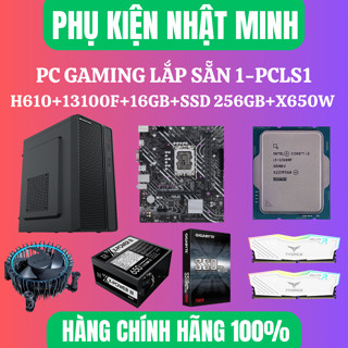 Bộ PC GAMING Tự Ráp 1(PCTR1) - PC Lắp sẵn 1(PCLS1) H610 + I3 13100F + RAM 16GB + SSD 256GB+ X650 Full New BH 36 tháng