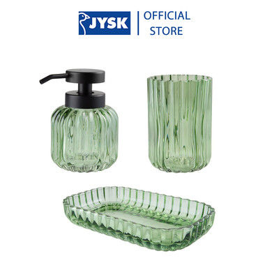 Bộ phụ kiện phòng tắm | JYSK KATTARP | thủy tinh/nhựa ABS | xanh lá | nhiều kích thước