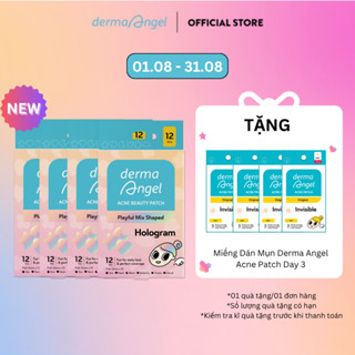 Combo 4 Miếng Dán Mụn Vui Nhộn Derma Angel Acne Beauty Patch 12 - Perfect Coverage