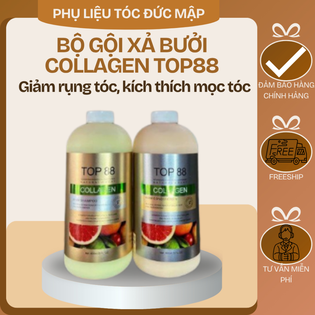 Cặp Gội Xả Hương Bưởi Ngăn Rụng và Kích Thích Mọc Tóc Top88 800ml