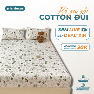  Bộ Ga Gối Cotton Đũi Đậu Nành Mịn Decor Drap Giường Soybean Fiber 1m6x2m 1m8x2m 2mx2m2 Bo Chun 10cm 
