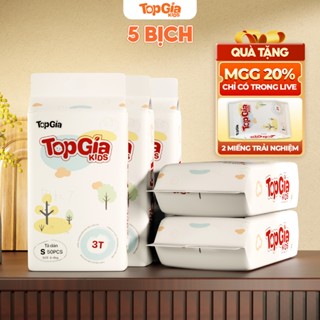 [VOUCHER LIVE 80K] Combo 5 Bịch Tã/Bỉm Quần Topgiakids Mềm Mại, Thấm Hút Tốt, Mỏng Thoáng Cho Bé Full Size