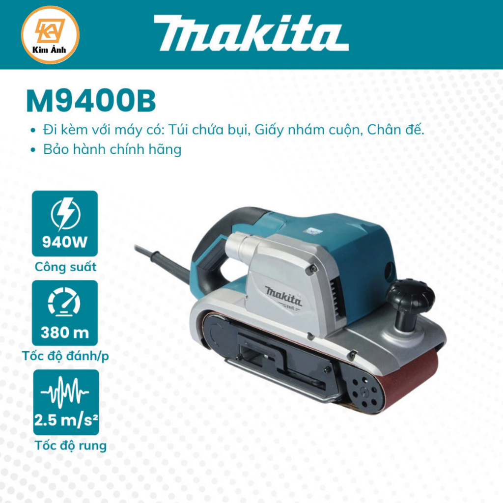 Máy Chà Nhám Băng Makita M9400B (940W-100MM) - Hàng Chính Hãng