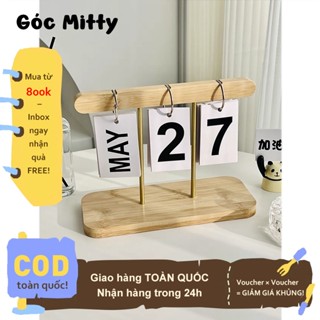 Góc Mitty  📅 Lịch Gỗ Lật Trang 2025 - Phong Cách Tối Giản Bắc Âu, Decor Bàn Làm Việc Đẹp