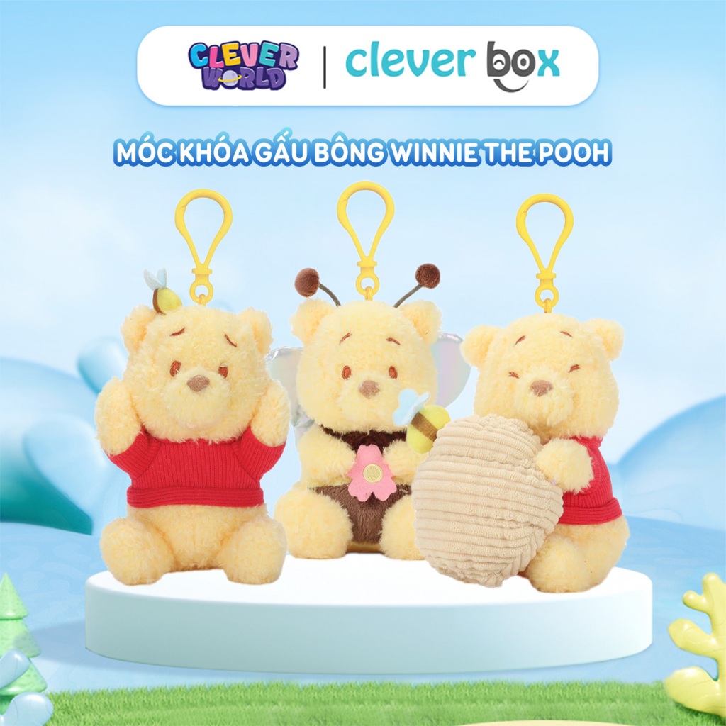 Móc Khóa Cute Gấu Pooh Disney Aoger Chính Hãng -  Winnie The Pooh, Treo Balo, Túi Xách Clever Box
