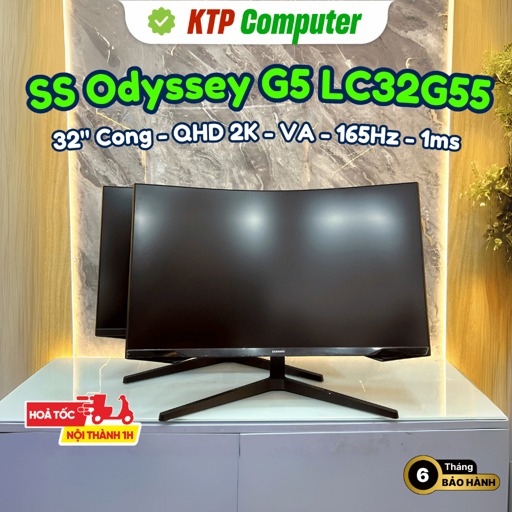 Samsung Odyssey G5 LC32G55: Màn hình cong 32 inch 2K VA 144Hz 1ms chuyên cho gaming - KTP Computer