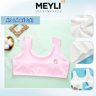 Áo Lá Bé Gái Dậy Thì – Áo Lót Học Sinh Cotton Co Giãn Họa Tiết Dễ Thương MEYLI B341