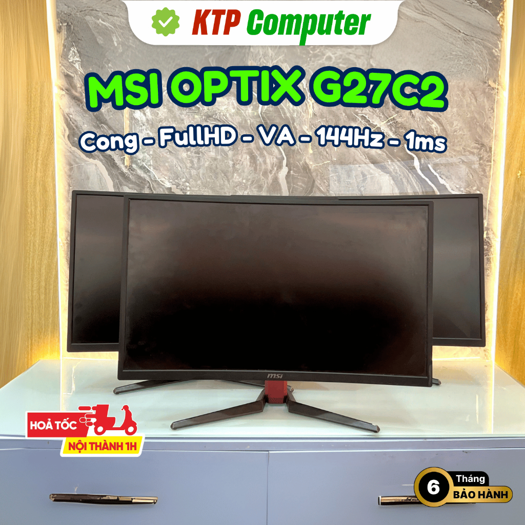 Màn hình MSI OPTIX G27C2 (27 inch FullHD VA 144Hz 1ms) - KTP Computer
