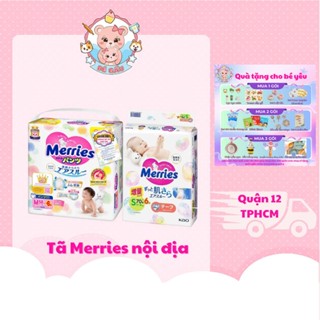 Tã/bỉm Merries nội địa nhật dán-quần cộng miếng đủ size