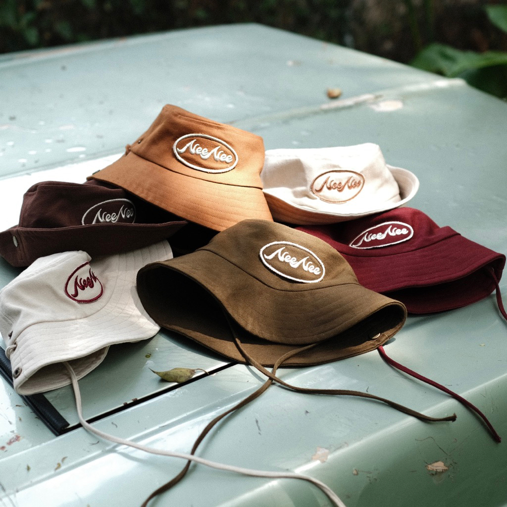 NeeNee Classic Bucket Hat, Detachable Strap Cotton Twill Bucket Hat mũ nón nút bấm vành, có thể tháo