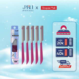 Set 10 Chiếc Dao Cạo Lông Mặt Lông Mày Thân Kim Loại Kai Beauty M BTM-5F1 Cán Hồng