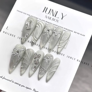 Nailbox thạch mắt mèo ánh trăng JUNLY - nail box thiết kế móng giả cô dâu đính đá siêu sáng 583