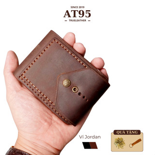 Ví Jordan mini nhỏ gọn da bò sáp hàng thủ công thương hiệu AT95
