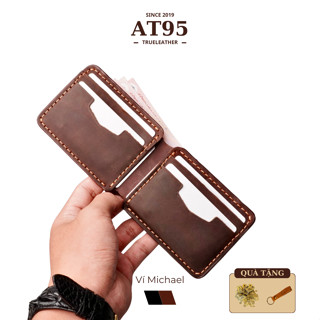 Ví nam ngang Michael nhỏ gọn da bò sáp hàng thủ công thương hiệu AT95