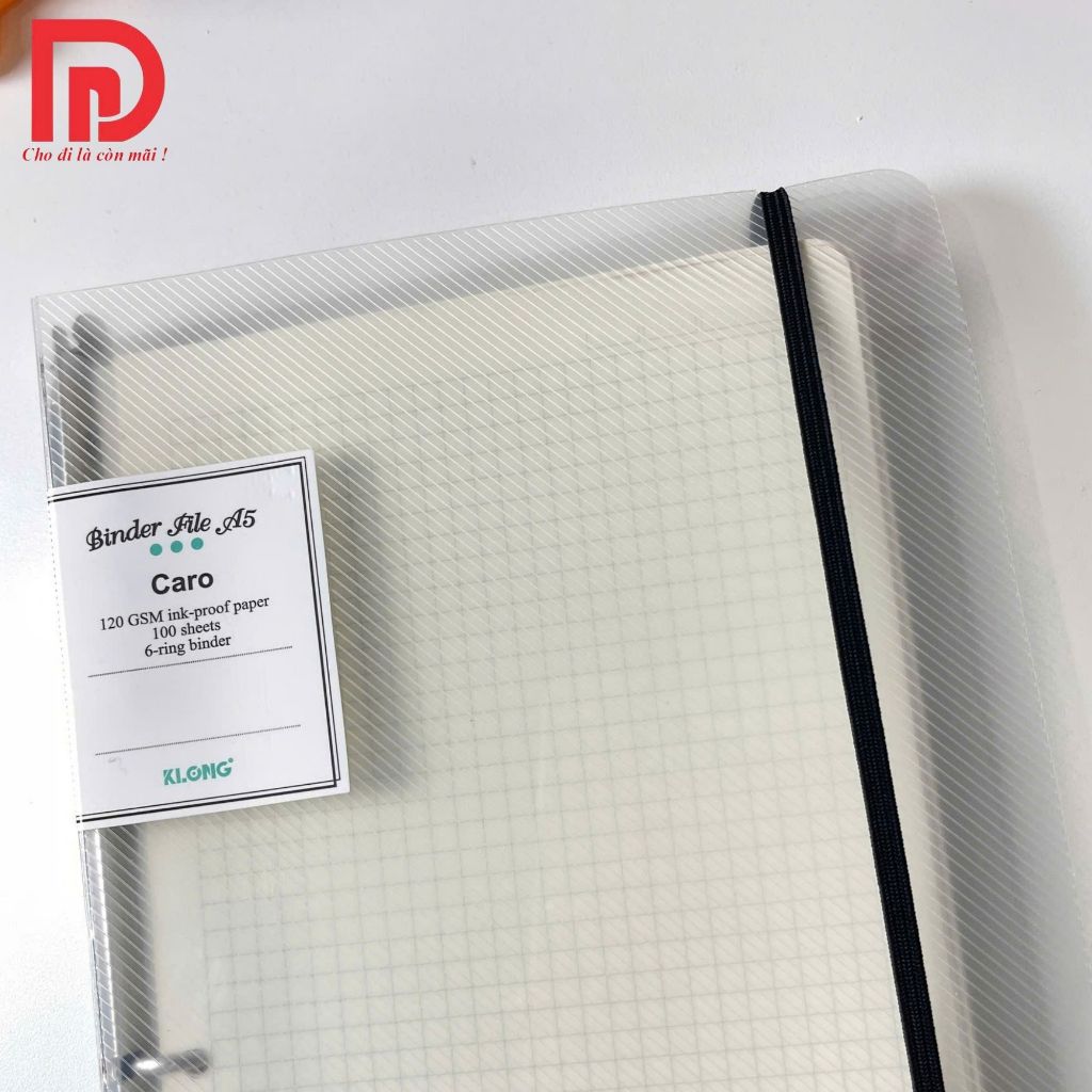 Binder Bìa Còng Sắt KLONG A5 6 Chấu - Ruột Sổ Còng A5 Dot/Caro 120gsm 100 Trang Tiện Dụng