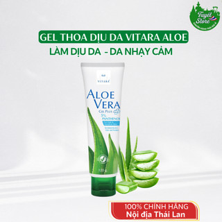 Gel Nha Đam Organic Thoa Làm Dịu Da Vitara Aloe Vera Thái Lan 120gr, an toàn lành tính cho mọi loại da