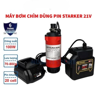 Máy Bơm Chìm Dùng Pin STARKER 21V  Lưu Lượng 80l/m Áp Lực Lớn,Chân Pin Thông Dụng M21