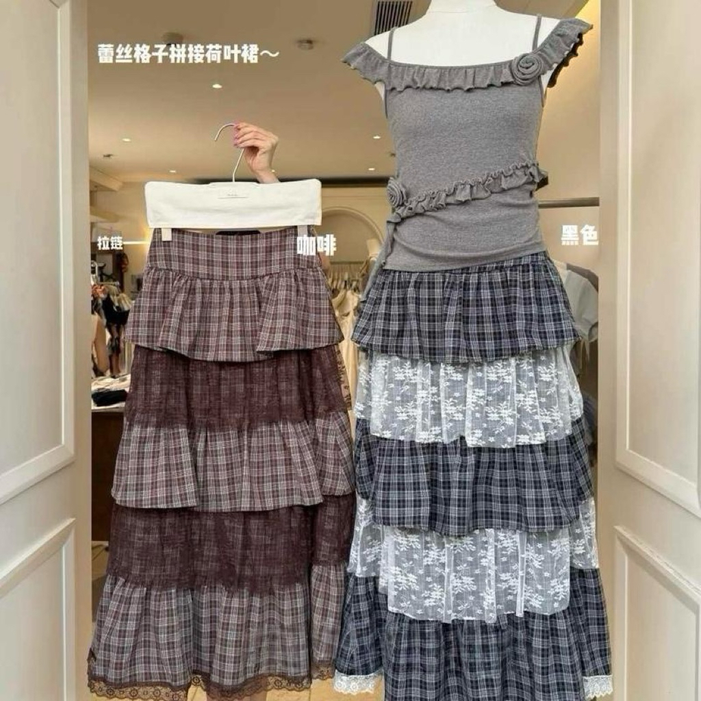 Xteen - Chân váy vintage tầng ren 640090