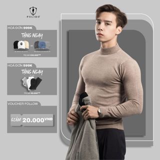 Áo Len Nam Cổ Lọ 3 Phân Polido Dài Tay Dày Dặn Mềm Mịn Kiểu Dáng Công Sở Phong Cách Hàn Quốc Sweater
