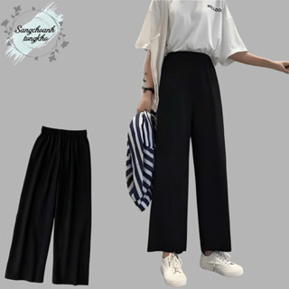 Quần vải suông ống rộng lưng cao chất vải tuyết mưa dáng dài, quần đi học đi làm thời trang Sang Choảnh