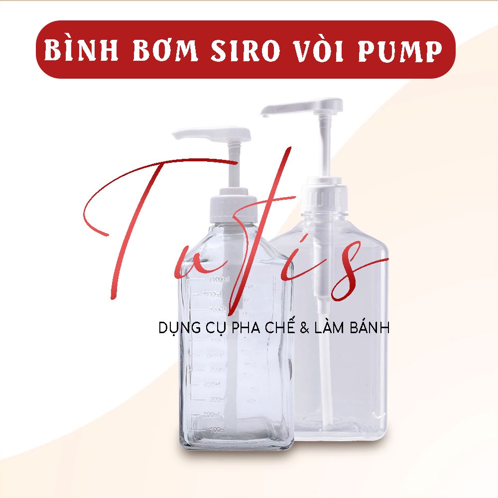 Combo 4 Bình bơm siro, sữa đặc, nước đường thuỷ tinh, nhựa - Bình pumb / Chai nhấn đường 10cc