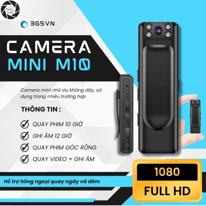 Camera 1080 Full HD Sắc Nét Máy Quay Mini Nhỏ Gọn Cầm Tay Máy Quay Phim Góc Rộng Camera Nhỏ Bỏ túi