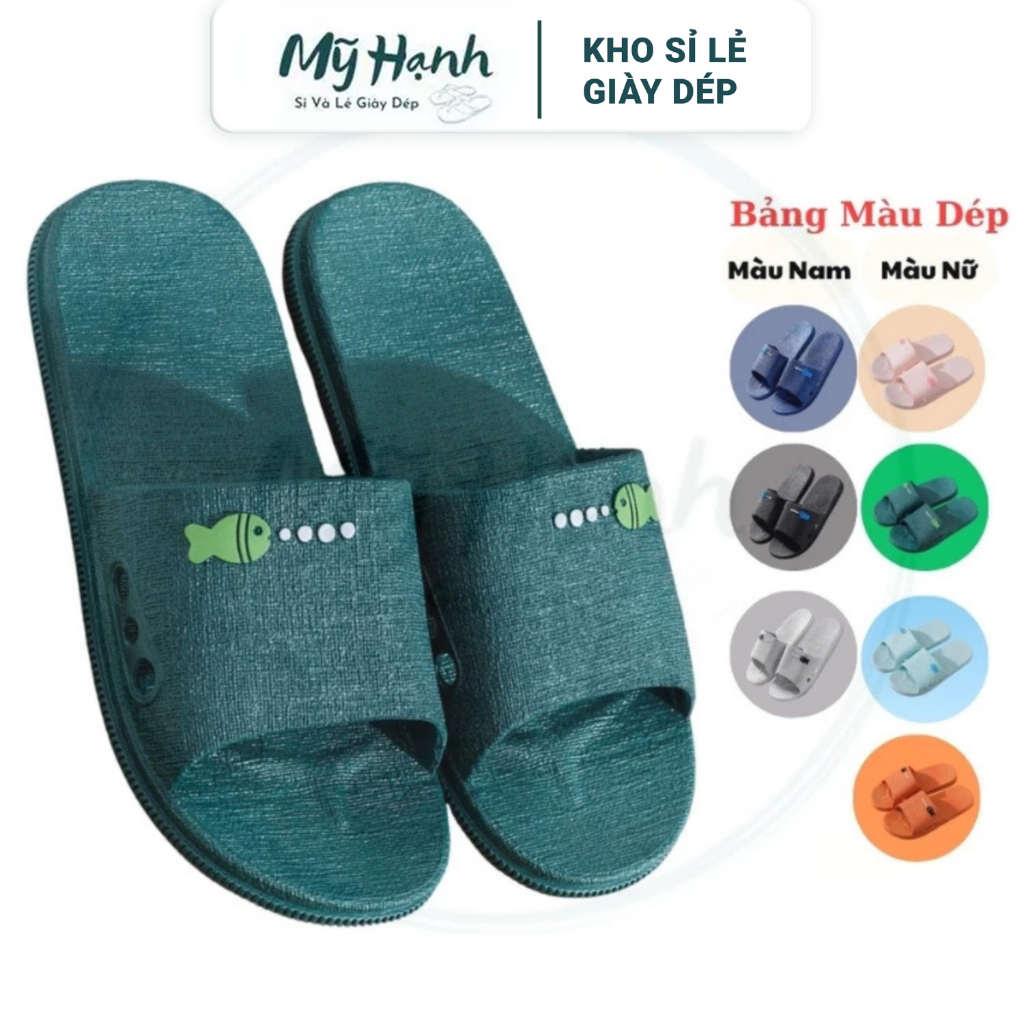 Dép Nam Nữ Đi Trong Nhà, Văn phòng, Nhà Tắm Hình Cá (Loại 1) Siêu Nhẹ, Chống Trơn Trượt DN7