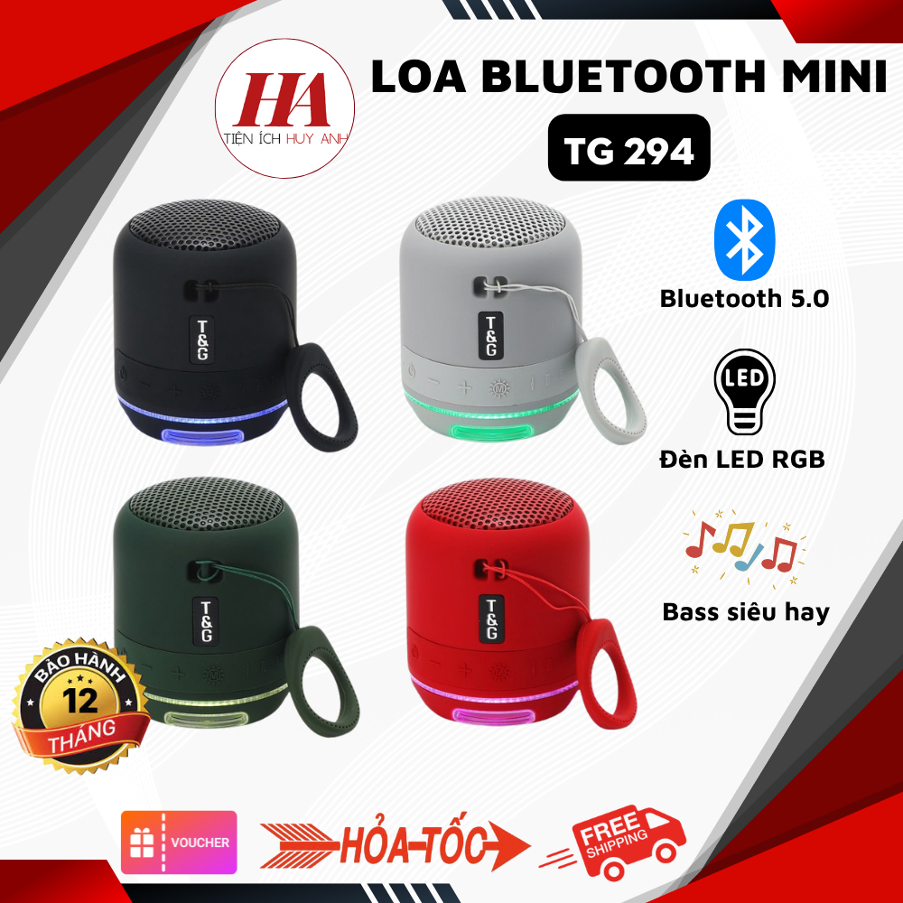 Loa Bluetooth Mini TG 294 - Loa Nghe Nhạc Mini Đèn LED RGB ,USB - Âm bass siêu chất - Bảo Hành 12 Tháng (Nhắn Shop màu) | BigBuy360 - bigbuy360.vn