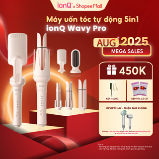 Máy uốn tóc làm xoăn tự động 5in1 ionQ Wavy Pro 3 đầu uốn 40mm, 32mm, 28mm 1 đầu uốn hippie và 1 đầu lược thẳng