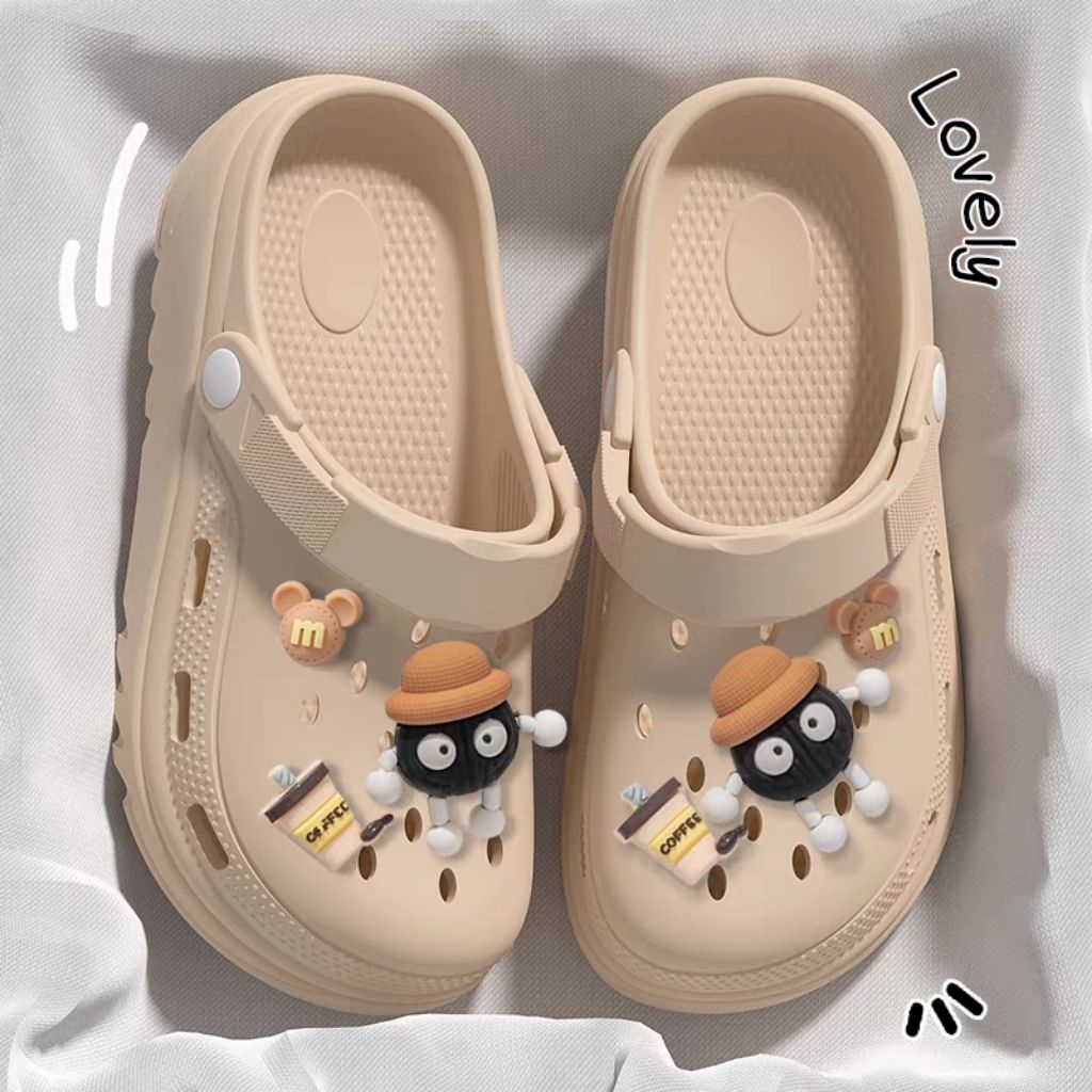 Giày sục cross đế 3cm chất liệu eva hình mắt to vô chi thắt dây HM026