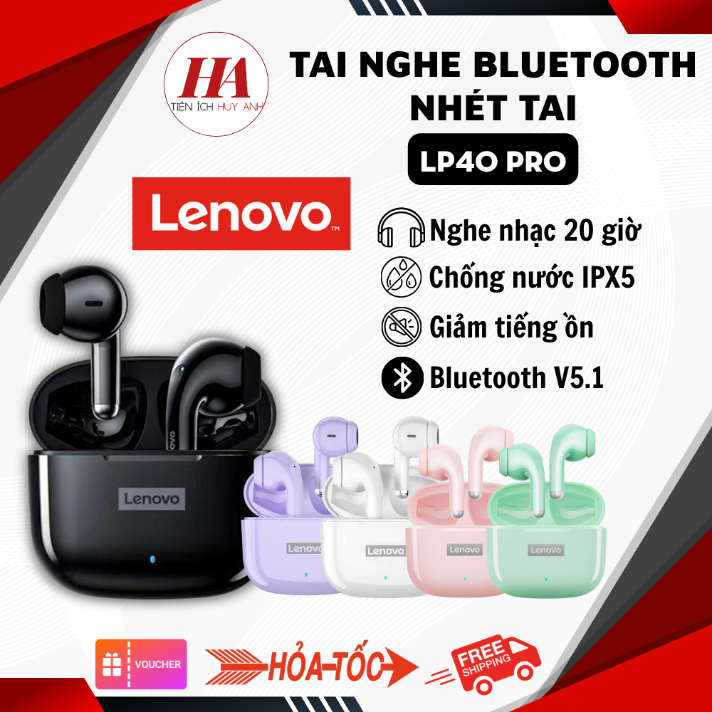 Tai Nghe Bluetooth Lenovo LP40 Pro TWS Tai Nghe - Tai Nghe Chống Ồn Chống Nước Hiệu Quả