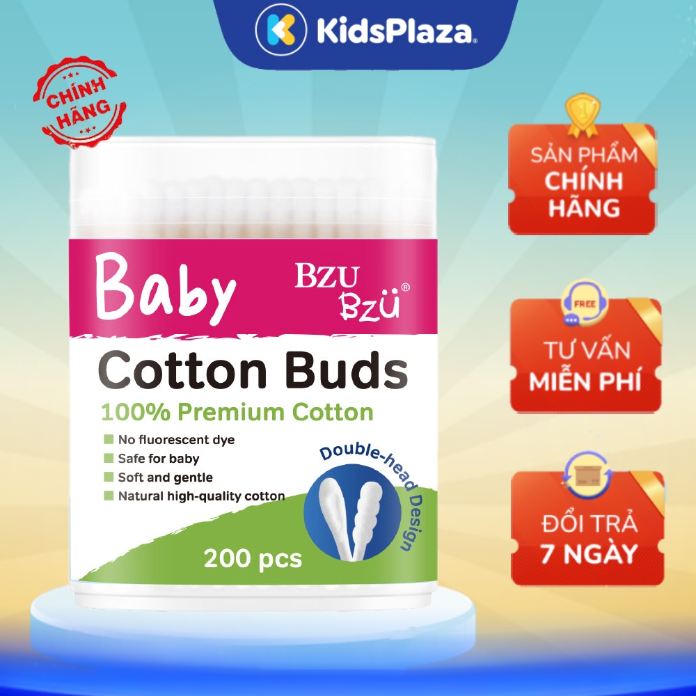 Tăm bông Bzu Bzu 200 que chính hãng Kids Plaza