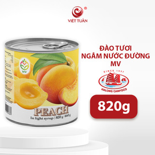 Đào Tươi ngâm Nước Đường MV 820g - Thịt Đào Thơm Đậm Vị
