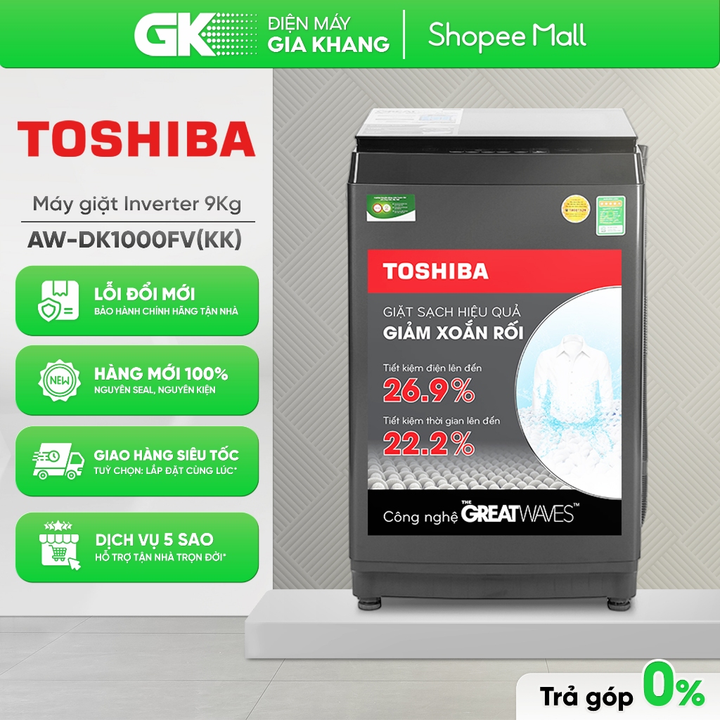 AW-DK1000FV(KK) - Máy Giặt Toshiba Inverter 9.0 Kg [Toàn Quốc]