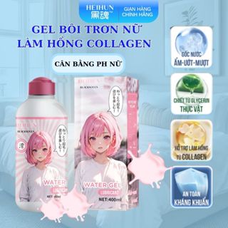 CHE TÊN | Gel Bôi Trơn Tinh Trùng Giảm Khô Hạn Nữ U40, Gốc Nước Ẩm Mượt, Tăng Khoái Cảm, Collagen Mịn Da - HEIHUN 400ML