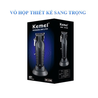 Tông Đơ Cắt Tóc Kemei KM-2296 Chuyên Fade - Máy Khỏe, Lưỡi Sắc, Vận Hành Êm, Dùng Lâu, Full Phụ Kiện Kèm Đế