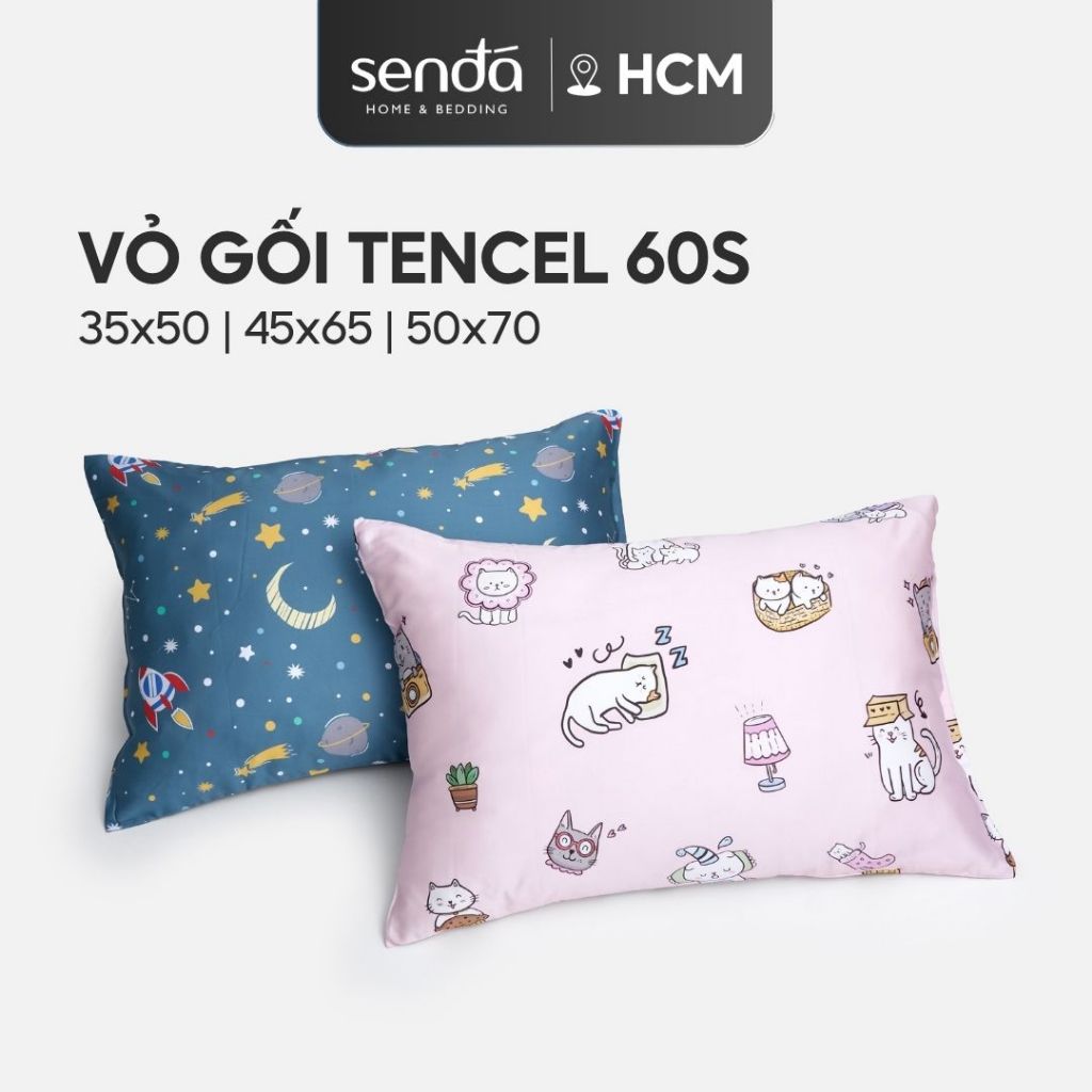 Vỏ gối cho bé Lụa Tencel 35x50 45x65 50x70 cm Sen Đá Bedding họa tiết, áo gối, bao gối nằm 100% Lyoc