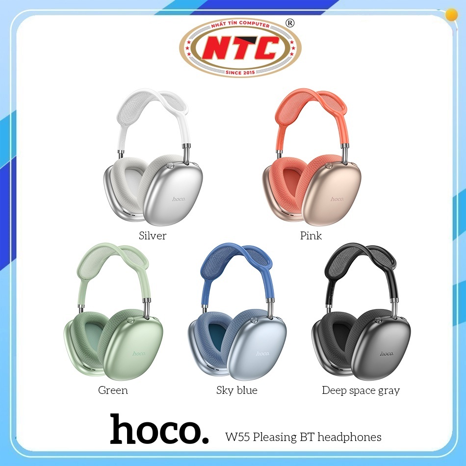 Tai Nghe Bluetooth chụp tai Hoco W55 V5.4, Pin dùng 90H, Hỗ trợ khe thẻ nhớ - Nhất Tín Computer